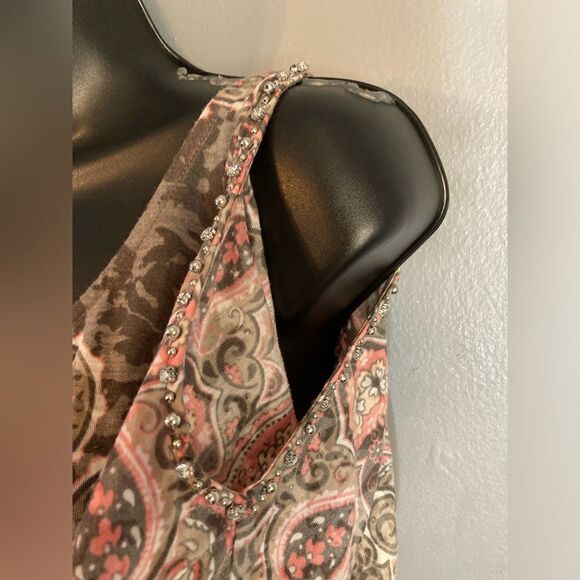 INC pink/gray cold shoulder blouse - Picture 4 of 6